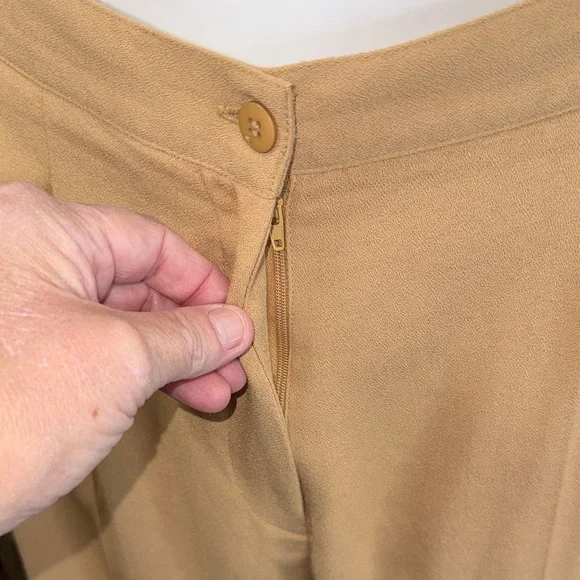 For You Jacket Tank Dress Lined Pants 3-Piece Suit Set Vintage Size 18 Camel - Picture 11 of 14